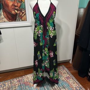 Old Navy Halter Dress Sz M Topical Print
